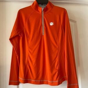 Clemson Tigers Paw Quarter Zip Pullover Womens L Orange Athletic sports
